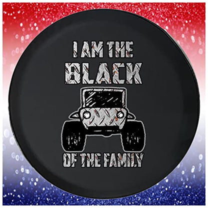 Spare Tire Cover Sheep of The Family Metal Black Accessories for Trailers Trucks SUVs RV Campers 35 Inch - size: 35 Inch Xlarge