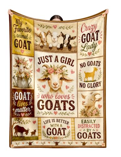 Goat Gifts for Women,Goat Blanket for Girls, Just A Girl Who Loves Goats | Christmas Birthday Gifts for Girls Animal Lovers Goat Lovers, Lightweight Soft Blanket, 50*60 - color: Goat