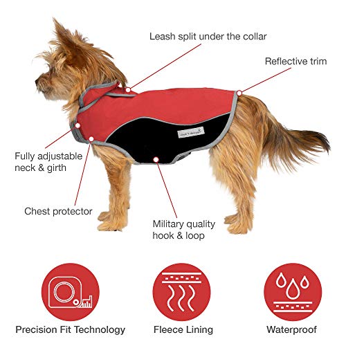 Jacket for All Dogs, Fleece-Lined, Waterproof Doggie Vest, Reflective Pet Parka (XX-Small, Purple and Grey) - color: Purple/Grey, size: XX-Small