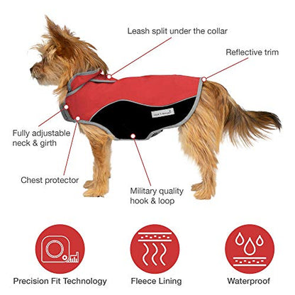 Jacket for All Dogs, Fleece-Lined, Waterproof Doggie Vest, Reflective Pet Parka (6800) (XX-Small, Pink and Grey) - color: Pink/Grey, size: XX-Small