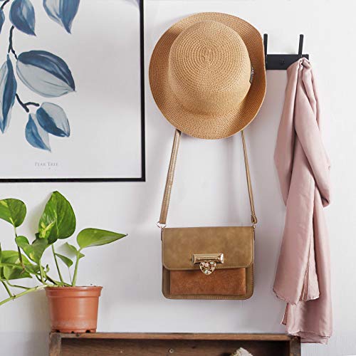 WEBI Coat Rack Wall Mounted,4 Coat Hooks for Hanging Coats,Hook Rack Rail Coat Hanger Wall Coat Rack with Hooks for Clothes,Black,2 Packs - size: 4 Hooks(2 Pcs)