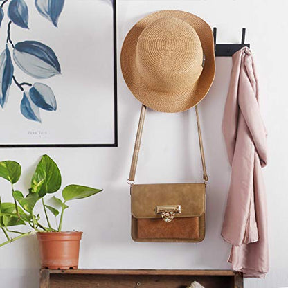 WEBI Coat Rack Wall Mounted,4 Coat Hooks for Hanging Coats,Hook Rack Rail Coat Hanger Wall Coat Rack with Hooks for Clothes,Black,2 Packs - size: 4 Hooks(2 Pcs)