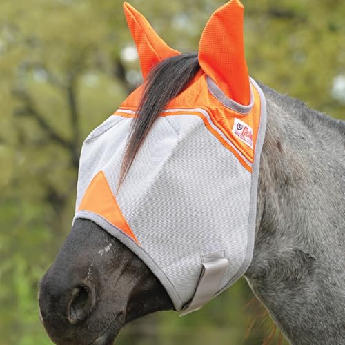 Cashel Crusader Fly Mask, Long Nose with Ears - color: Orange