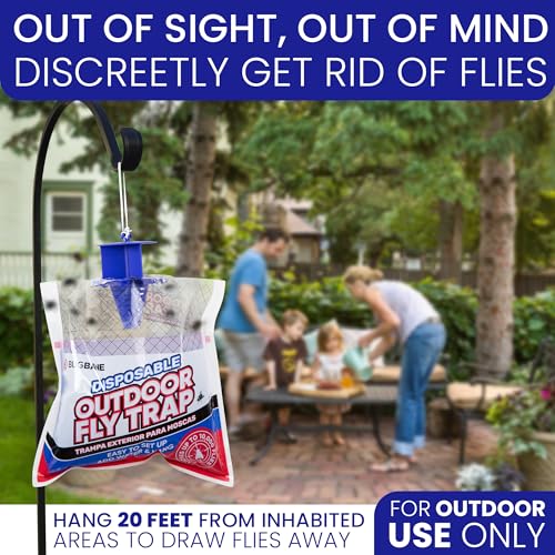 Fly Traps Outdoor Fly Trap for Patio. 4 Non-Toxic Pre-Baited Flies Bags Outdoor Disposable. Hanging Bug Catchers for All Filth Flies Killer for Outside Bug Control in Yard Horse Ranch Trash Can. - style: 4pk