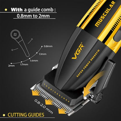 VGR 285 Fresh Fade Hair Clippers for Men, 9000RPM Professional Barber Clippers for Hair Cutting, Cordless Small Hair Trimmer Lightweight Versatile Barber Kit with 6 Magnetic Guide Combs, LED Display