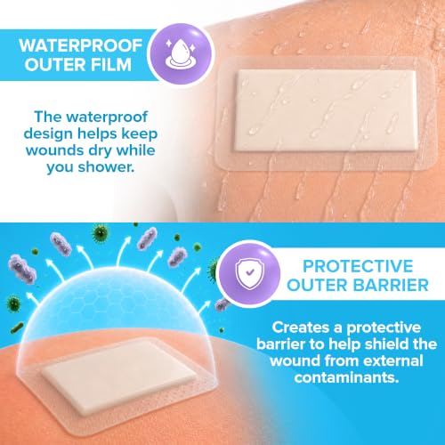 10Pcs Silicone Foam Dressing | 6x8 Bed Sore Bandages | Wound Care FSA&HSA - size: 6x8 10ct