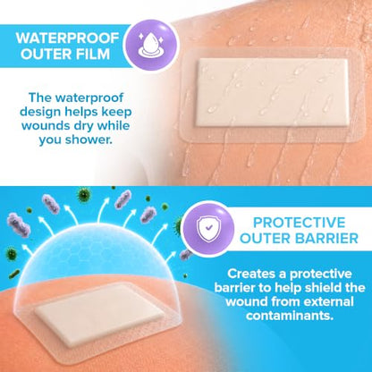 10Pcs Silicone Foam Dressing | 6x8 Bed Sore Bandages | Wound Care FSA&HSA - size: 6x8 10ct