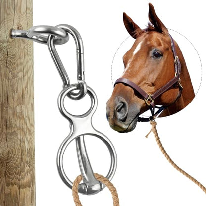 Horse Tie Ring, Safe Tie Horse Supplies, Humane Way Tie Ring, Magnetic Ring for Tying and Retracting, Helps Horse Pull Back and Releases Stress from The Horse