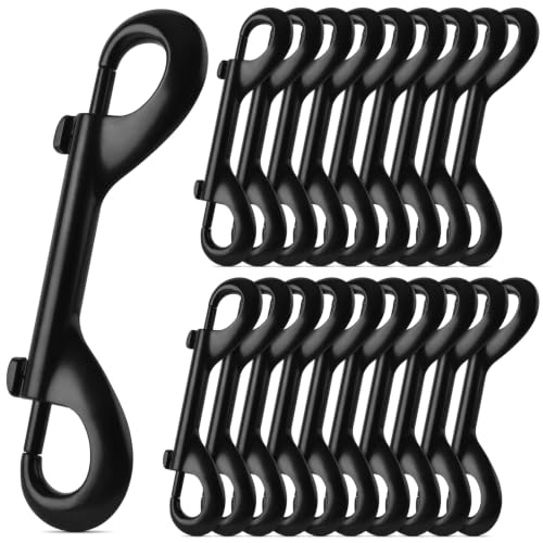 ERKOON 4.7 Inch Double End Trigger Snap Bolt Hooks for Horses (20 Pack) | Heavy Duty Metal Clips, Large Trigger Snap Hooks for Feed & Water Buckets, Hay Net, Horse Stall, Fence & Farm Daily Use - size: 20 Pack