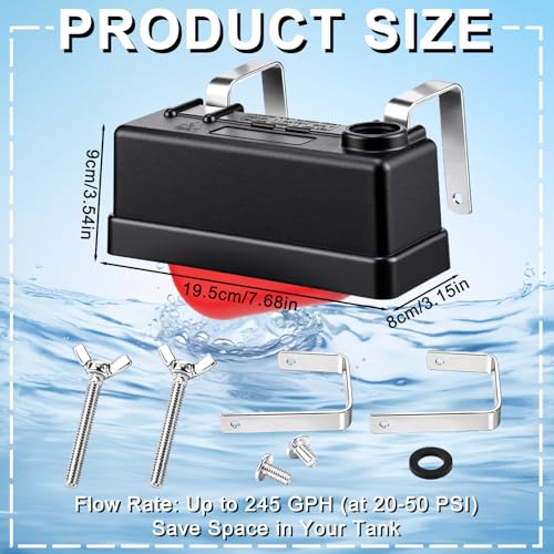 Lounsweer 4 Pack Water Trough Float Valve for Stock Tank Water Tank Float Valve Controlled, Monitors Level Adjustable Automatic for Livestock Cattle Goat Horse Swimming Pool Pond Farm