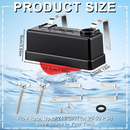 Lounsweer 10 Pack Water Trough Float Valve for Stock Tank Water Tank Float Valve Controlled, Monitors Level Adjustable Automatic for Livestock Cattle Goat Horse Swimming Pool Pond Farm