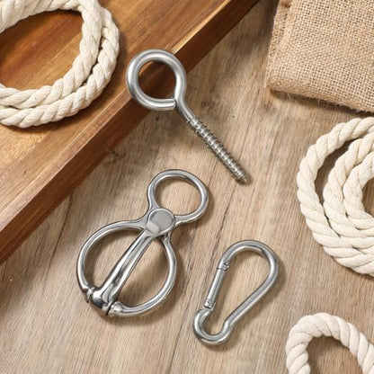 Horse Tie Ring (1 Pack) - Safe & Humane Horse Training Equipment with Magnetic Release, Eye Bolt & Quick Snap - Stainless Steel Tack to Prevent Horses from Pulling Back