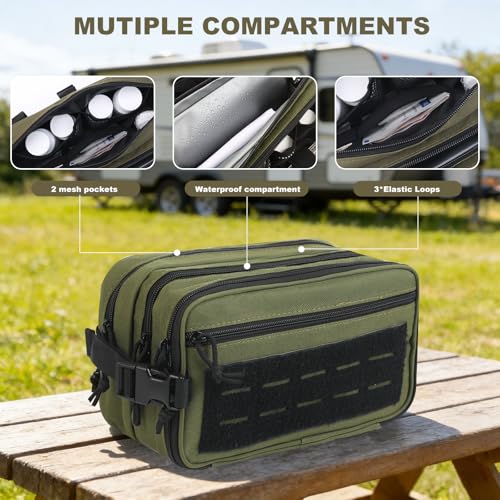Travel Medicine Bag,Medication Pill Bottle Organizer Empty Case - color: Green Pouch