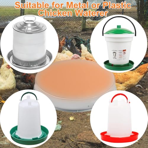 Poultry Chicken Water Heater: Chicken Water Heater Base for Winter, for Plastic/Metal Poultry Watere 11inch, Heated Waterer for Chickens 125W 2 Pack - size: 11 inch (2-Pack)