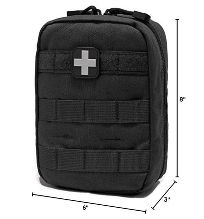 Carlebben EMT Pouch MOLLE Ifak Pouch Tactical MOLLE Medical First Aid Kit Utility Pouch (With Medical Supplies) - color: Black