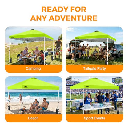 EAGLE PEAK 10x10 Pop Up Canopy Tent Easy Up Canopy Outdoor, Neon Green - color: Neon Green, size: 10x10