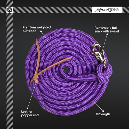Clinician Training and Lunge Lead, Braided, 25 ft, Red with Black Nickel