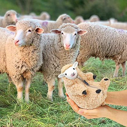 Cute Shaved Sheep Stuffed Animal, Kawaii Lamb Plushie Toy for Teen Kid Girl - color: Lightyellow
