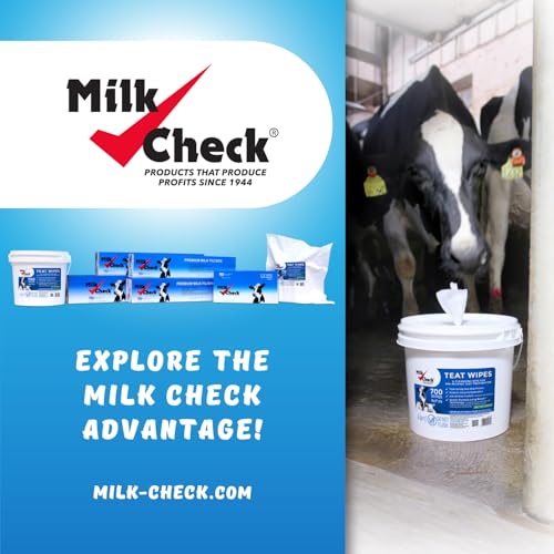 Milk Check - Teat Wipes 7" x 8" [PAIL - 700 wipes] - size: 700 Count (Pack of 1)