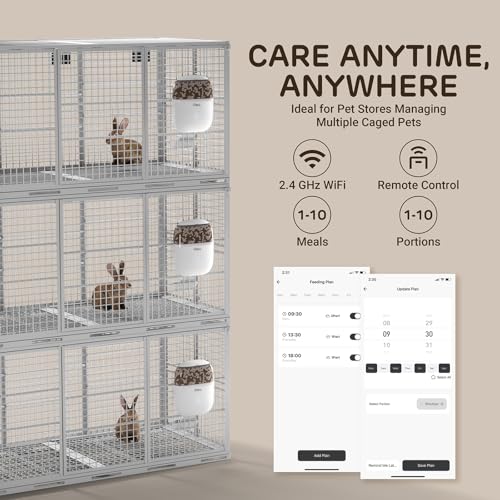 iPettie Smart WiFi Hanging Cage Feeder, Remote & Portion Control, 62oz