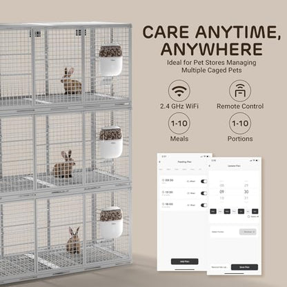 iPettie Smart WiFi Hanging Cage Feeder, Remote & Portion Control, 62oz