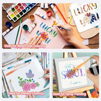 25 Pcs Daisy Quote Stencils for Painting, Flower Signs and Cards 6 Inch - color: Daisy