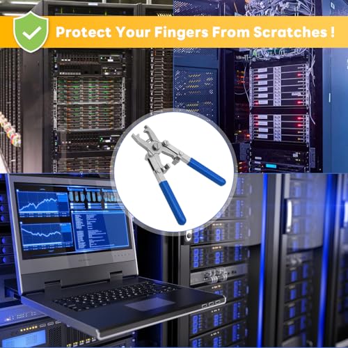Rotable Dual Head Cage Nut Tool Kit with 10 Sets M6 Silver Rack Mount Screws - Screw Install and Remove Tool for M4 M5 M6 M8 M10 - Screw Tool Kit for Server Rack, Network Cabinet, Data Center(Blue) - color: 10 Pack Cage Nuts+Blue Handle Tool