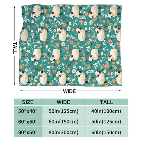 Cute Sheep Throw Blanket Sheep Gifts for Boys Girls 80"x60" - color: Sheep, size: 80" x 60"