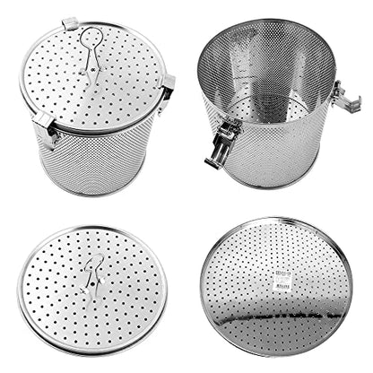 Commercial Grade D 3.9" X H 5.3" Genuine Stainless Steel 18/8 Perforated Strainer - One Touch Lock System - Restaurant & Home Use