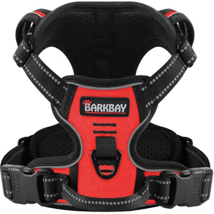 BARKBAY Dog Harness for Small Sized Dog No Pull 2 Leash Clips Dog Vest - color: Red, size: X-Small