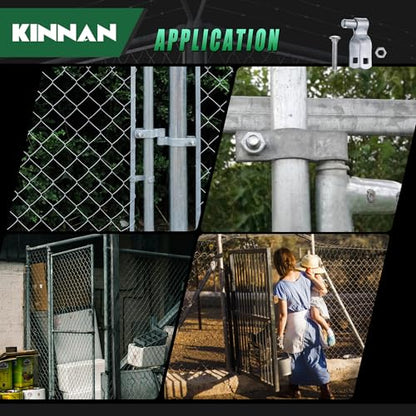 KINNAN 1-3/8" Chain Link Fence Gate Male Hinge, Heavy Duty Galvanized Steel, Gate Hinges with Bolts and Nuts, Durable Fence Hardware for Secure and Long Lasting, Easy Installation(2 Pack) - size: 1-3/8