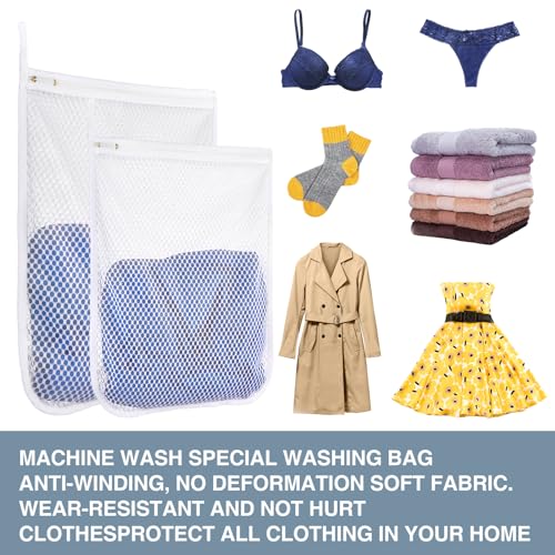 3 pcs Durable Honeycomb Mesh Laundry Bags for Delicates 12" x 15" (3 Medium) (Pack of 2) - size: 3 Medium (Pack of 2)