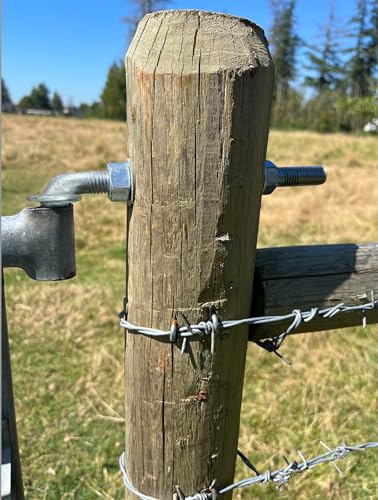 J-Bolt Gate Hinge, Hot-dip Galvanized J Bolt with 5/8" Gate Hinge. Farm Gate Hinges for Chain Link Fence Mostly Used in Frams, Back Yard, Frence Etc. Include Nut Washer (7"(4PCS))