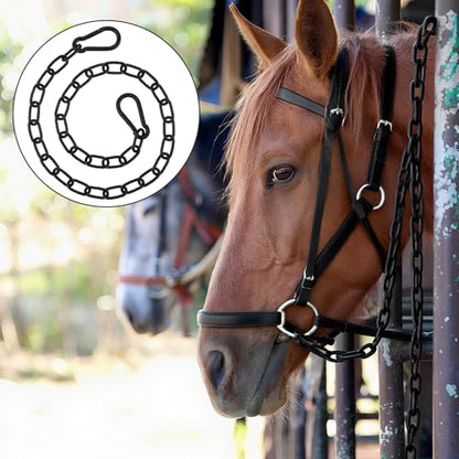 39 inch Gate Chain Lock with Both-Ended M8 Carabiners,Chain Dia 5 mm,Black - size: 39" x 13/64"