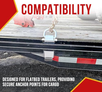 Mytee Products 2 Pack 5/8 Inch Stake Pocket D Rings w/Outward Protruding Design, 18000 lbs | Adjustable Trailer Stake Pocket Tie Down Utility for Flatbed Trucks & Trailer w/Hitch Pin - color: Silver w/ Outward Protruding, size: 2 - Pack