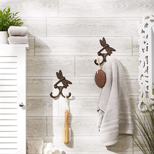 DII Cast Iron Decorative Wall Hook Set, Dragonfly, 2 Count - size: Dragonfly