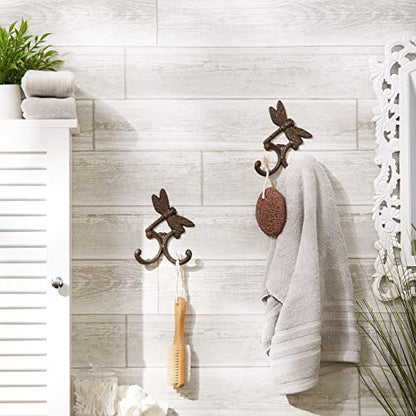 DII Cast Iron Decorative Wall Hook Set, Dragonfly, 2 Count - size: Dragonfly