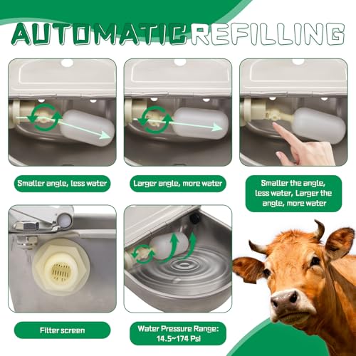 Automatic Dog Water Feeder 3L Stainless Steel Bowl for Chicken Cattle Sheep