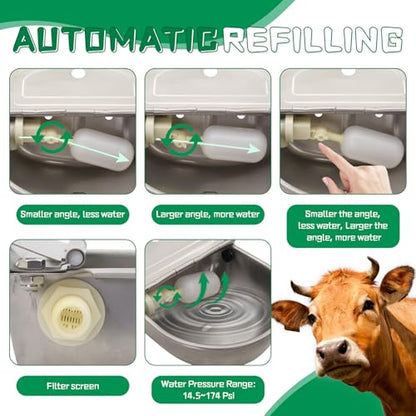 Automatic Dog Water Feeder 3L Stainless Steel Bowl for Chicken Cattle Sheep