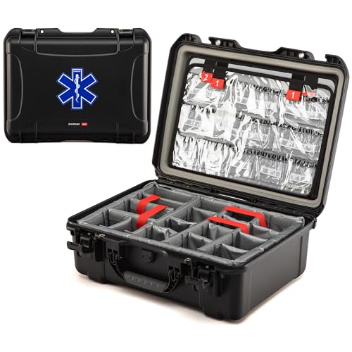 NANUK 940 Waterproof EMS/EMT Empty Hard Case with Dual-Compartment Lid Organizer and Padded Dividers – First Aid Organizer for Trauma Kits & IP67 Dustproof, Impact-Resistant – Black - color: Black