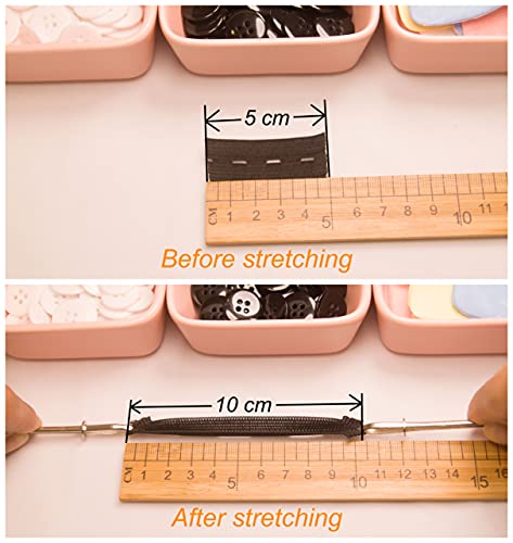 Flat Sewing Band Spool with Buttonholes, Elastic Stretchable, Ideal for DIY Waistbands and Necklines (Black & White, 3/4" × 5 Yds Each) - color: Black & White, size: 3/4" × 5 Yds each