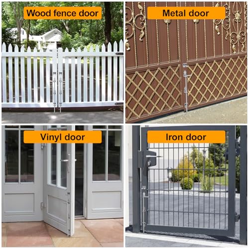 24" Cane Bolt Drop Rod for Gate, Silver Heavy Duty Gate Latch 2 Pack - color: 24"-Silver, size: 2 Pack