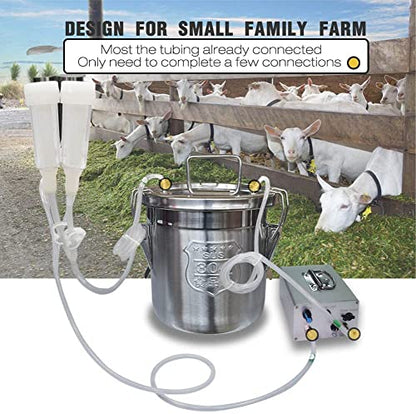 12L Goat Milking Machine, Plug-in Pulsation Pump Milker (Classic) | Hantop UnitedFarm, Speed Adjustable Pump, Auto Stop Check Valve, SUS304 Stainless Steel Bucket, Food-grade material - color: for Goat, size: 12L