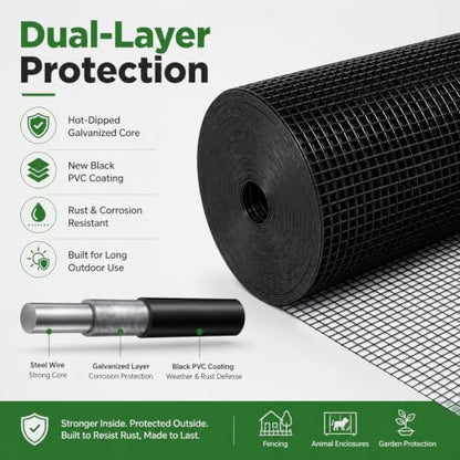 GoldPeak Black Hardware Cloth 1 inch Mesh 48x100 17 Gauge - size: 1x1 inch 48''x100'