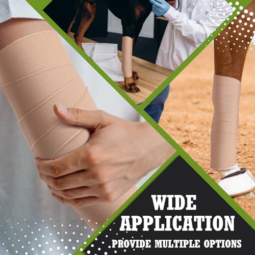 Tondiamo 8 Rolls Elastic Tape Adhesive Elastic Tape Self Adhesive Bandages Wrap Flexible Stretch Bandages Athletic Sports Skin Strips for Sports Ankle, Knee and Wrist Animal Pets(6 Inch X 5 Yard) - size: 6 Inch x 5 yard