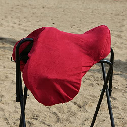 Harrison Howard Fleece Saddle Cover for GP/Close Contact Saddles, Dust Protection, Machine Washable, Elastic Fit - Red - color: Red, size: GP/CC-One Size
