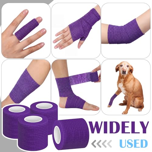 Treela 64 Pack 2" X 5 Yards Self Adhesive Bandage Wrap Dark Purple - color: Dark Purple, size: 2 Inch X 5 Yard