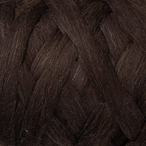 Natural Wool Bulky Chunky Yarn roving, 8 lb. Best fot Hand Made Spinning, arm Knitting, Felting,Giant Blankets, Tapestry, Bedding un-Dyed. (Dark Brown Chocolate, 8 lb) - color: Dark Chocolate, size: 8 lb