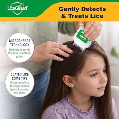 LiceGuard RobiComb Electronic Head Lice Comb, Gentle Lice Treatment | For Kids & Adults, Zapping Nit Comb Detects & Kills Infestation in Thick, Fine & Curly Hair, Microcharge Technology