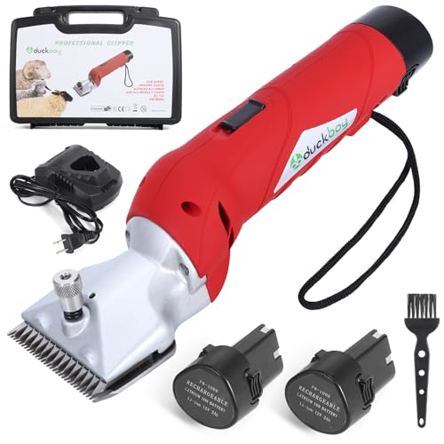 DUCKBOY Cordless Horse Clipper, Rechargeable, for Cattle, Alpacas, Llamas | Ideal for horses, cattle, alpacas & llamas. Cordless, rechargeable for farm grooming. Sharp blades for thick coats - size: Cordless 250 W